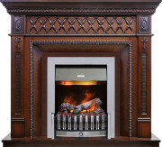 Каминокомплект Alexandria - Махагон коричневый антик с очагом Danville Chrome FB2