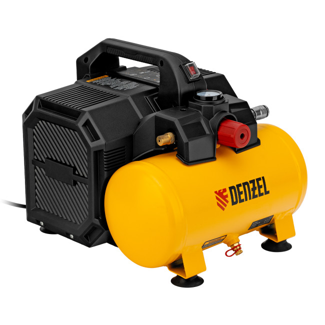 Компрессор  DLS750/6 безмасляный малошумный 750 Вт, 140 л/мин,ресивер 6 л Denzel в Красноярске