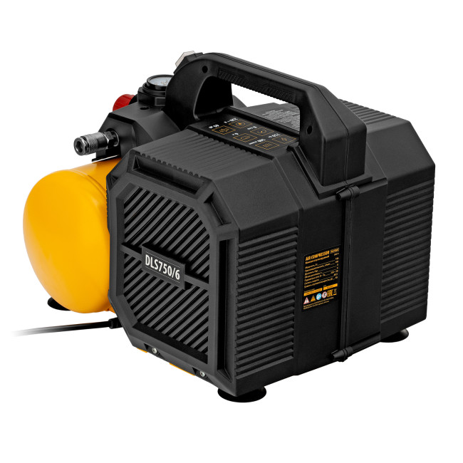 Компрессор  DLS750/6 безмасляный малошумный 750 Вт, 140 л/мин,ресивер 6 л Denzel в Красноярске