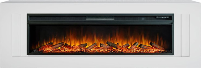 Каминокомплект Line 60 SFT - Белый с очагом Vision 60 LOG LED в Красноярске