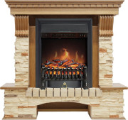 Каминокомплект Pierre Luxe - Дуб / Сланец с очагом Fobos FX Black Каминокомплект Pierre Luxe - Дуб / Сланец с очагом Fobos FX Black