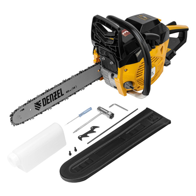 Пила цепная бензиновая DGS-4516, шина 40 см, 45 см3, 3 л.с, шаг 3/8, паз 1.3 мм, 57 звеньев Denzel в Красноярске