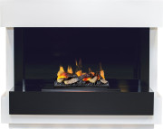 Каминокомплект Cube - Белый с черным с очагом Cassette 400 LNH-INT (с дровами) Каминокомплект Cube - Белый с черным с очагом Cassette 400 LNH-INT (с дровами)