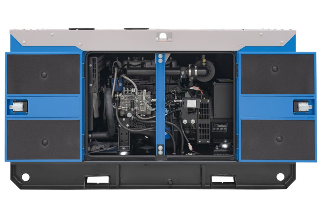 Дизельный генератор ТСС АД-12С-Т400-1РКМ5 в шумозащитном кожухе в Красноярске