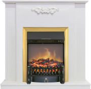 Каминокомплект Capri - Белое дерево делюкс с очагом Fobos FX M Brass