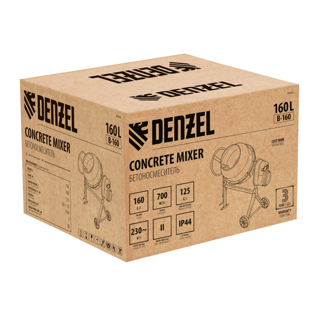 Бетоносмеситель B-160, 700 Вт, 160 л Denzel в Красноярске